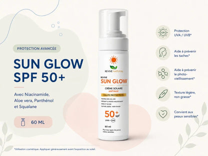واقي شمس SPF50+ مضاد للشيخوخة – Revive Sun Glow - Revive Natural