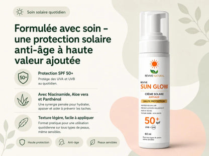 واقي شمس SPF50+ مضاد للشيخوخة – Revive Sun Glow - Revive Natural